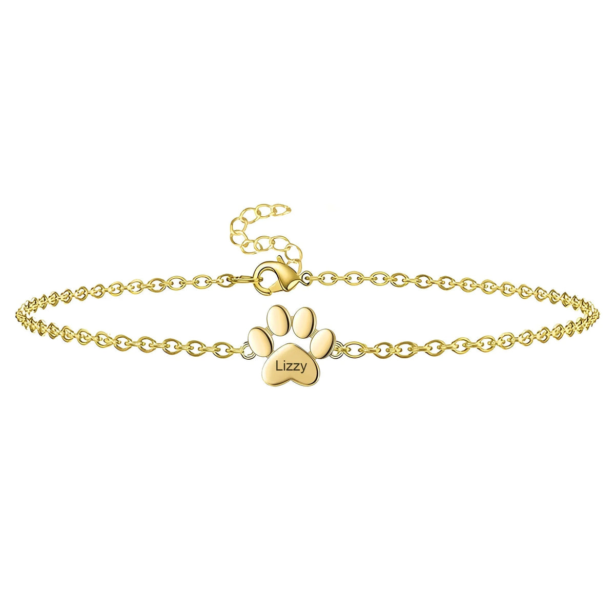 Pulsera huella personalizada de acero inoxidable unisex, modelo Tinou — Dorado