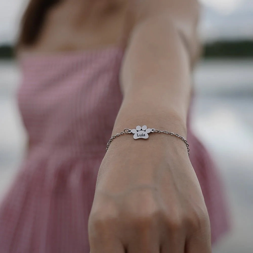 Pulsera huella personalizada de acero inoxidable unisex, modelo Tinou — foto 6
