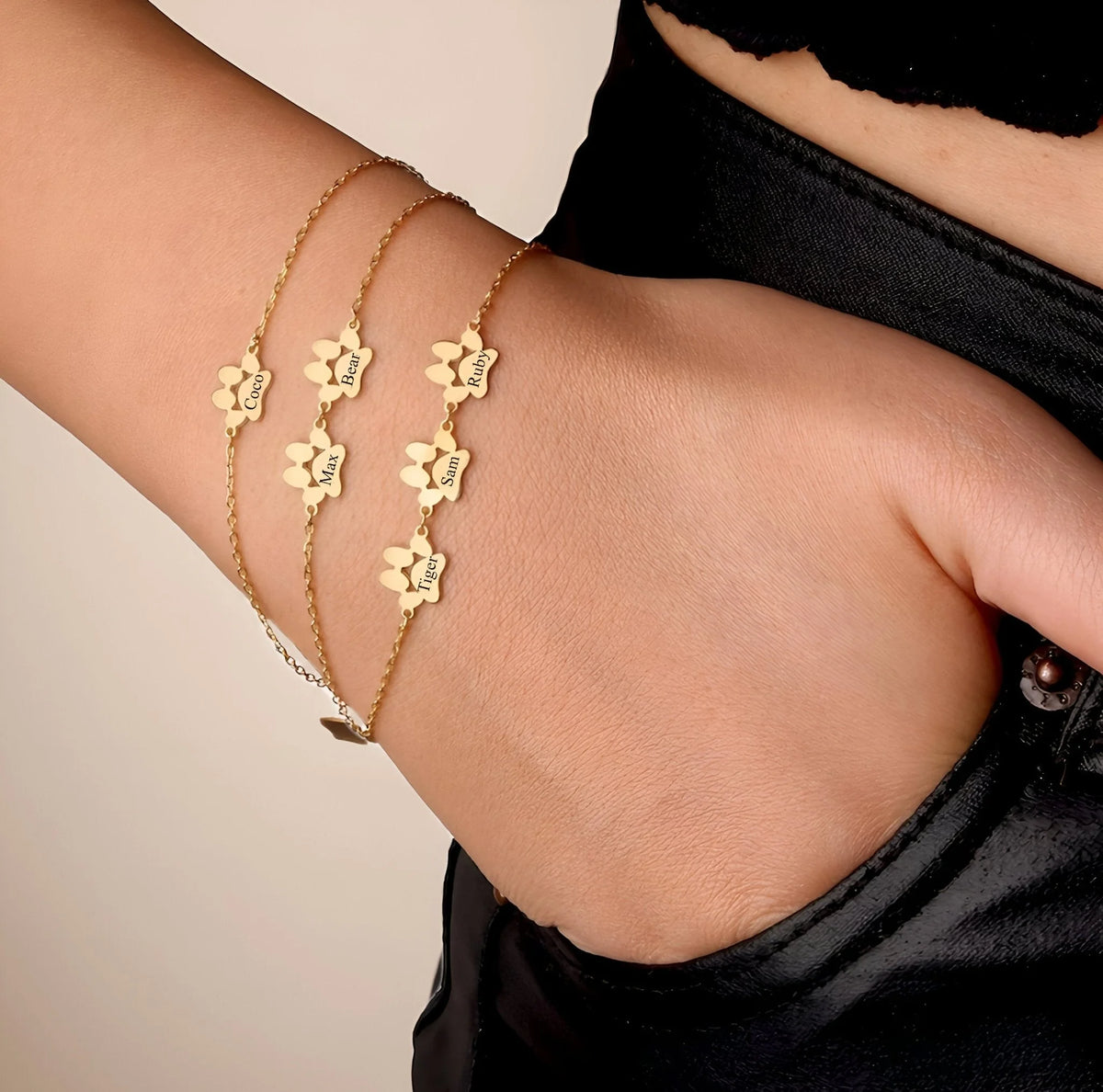 Pulsera huella personalizada de acero inoxidable unisex, modelo Tinou — foto 8
