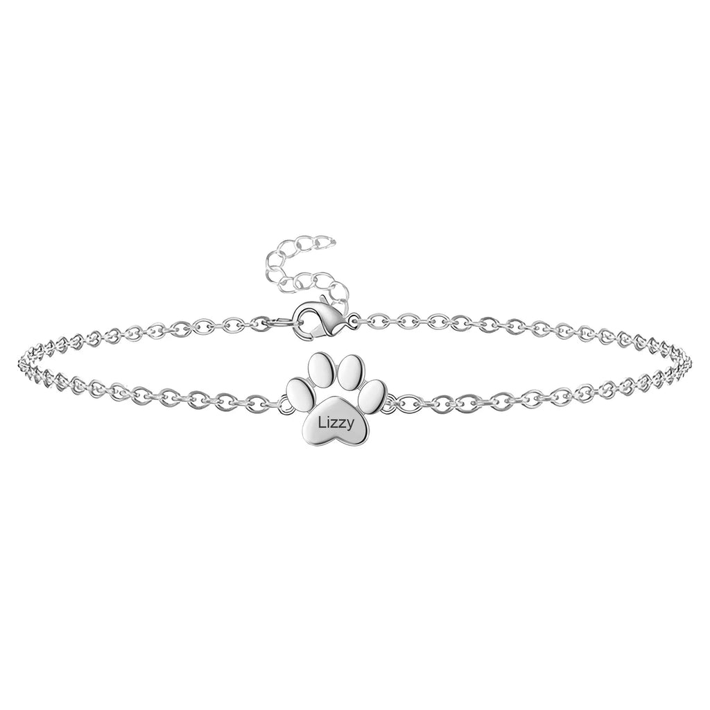 Pulsera huella personalizada de acero inoxidable unisex, modelo Tinou — Plateado, foto 10